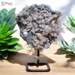 Ametystová drúza s kalcitem na kovovém stojánku 1,45 kg