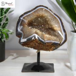 Achátová geoda na kovovém stojánku 5,5 kg